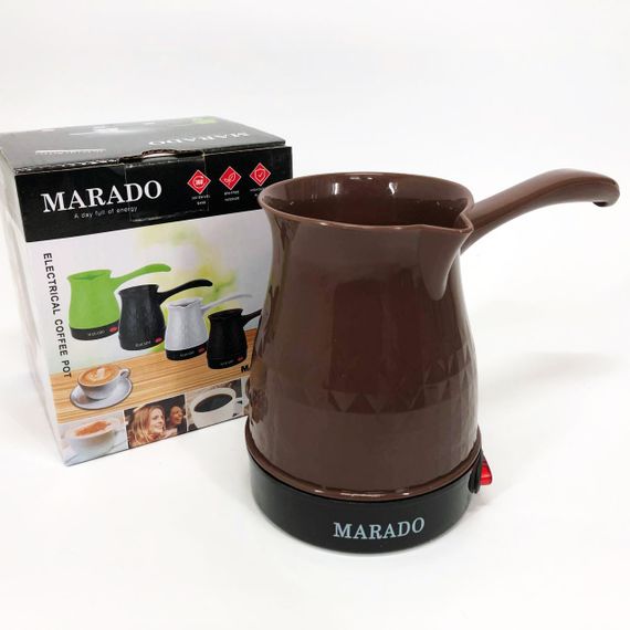 Електрична турка для кави Marado MA-1625, Побутова турка, Бюджетна турка. Колір: коричневий | Зображення 3
