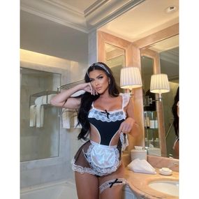 Сексуальный костюм горничной Leg Avenue , M/L, 4 предмета, черно-белый sexstyle