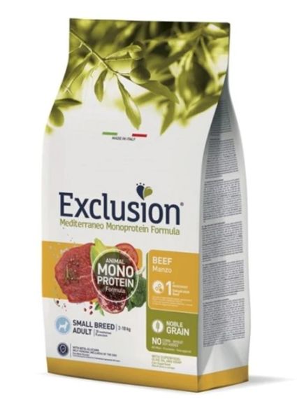 Повнораціонний сухий корм Exclusion Adult Beef Small Breed з яловичиною для дорослих собак дрібних порід 2 кг