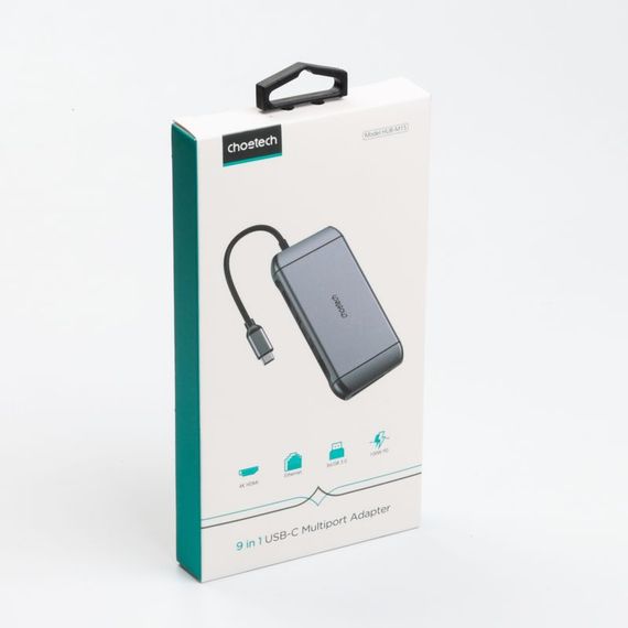 Адаптер Choetech HUB-M15-GY, USB Type-C 9-в-1 | Зображення 9