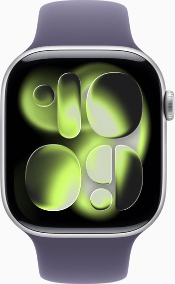 Смарт-годинник Apple Watch Series 11 GPS 46mm Silver Alu. Case w. Purple Fog S. Band - M/L (MEVA4) | Зображення 1