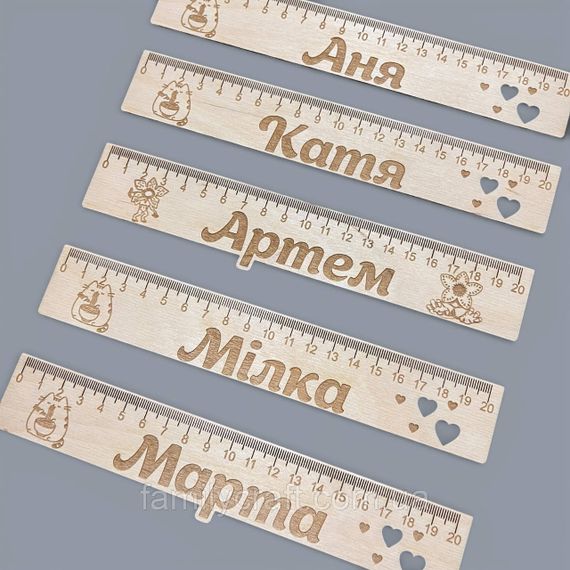 Именная деревянная линейка для детей идеальный подарок для школьника | Зображення 4