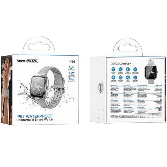 Смарт-годинник Hoco Smart Watch Y36 Smart sports watch (call version) Silver | Зображення 1