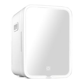 Портативний холодильник К10 з дзеркалом і підсвічуванням (100-240v) White