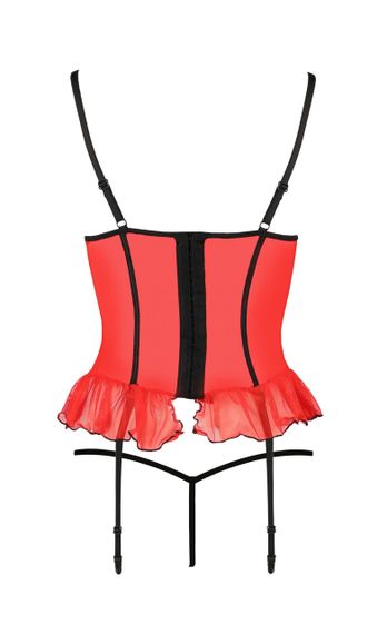 Корсет із відкритими грудьми S/M червоний CHERRY CORSET - Passion Sex Aura | Зображення 3