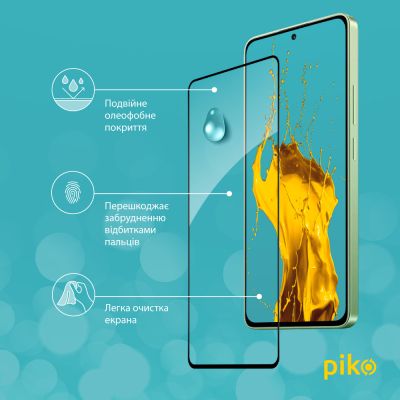Стекло защитное Piko Full Glue Xiaomi Redmi Note 13 4G Black (1283126583940) | Зображення 3