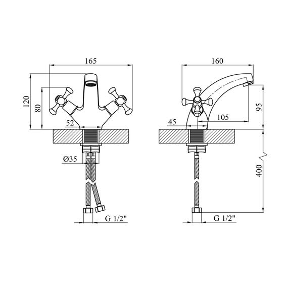 Змішувач для раковини Kroner KRM Rhein - C010 (CV018074) | Зображення 1