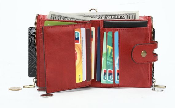 Кошелек универсальный Vintage 14680 Красный | Зображення 7
