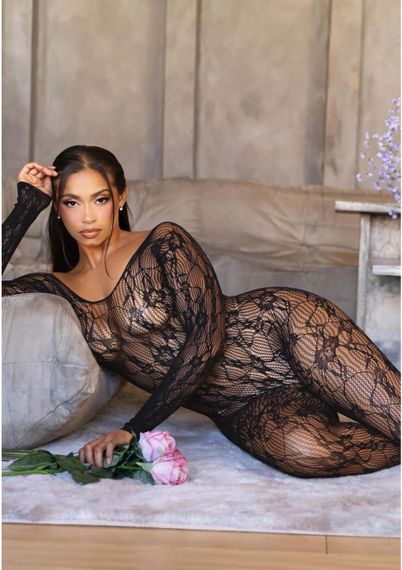 Бодістокінг Leg Avenue Crotchless Fishnet Bodystocking One Size Black Sex Aura | Зображення 5