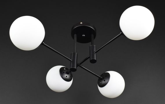 Люстра стельова на 4 лампочки 27759 Чорний 26х65х65 см.