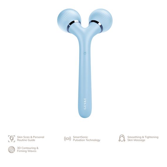 Електронний ультразвуковий ролик для обличчя та тіла GESKE Sonic Facial&Body Roller 4в1 aquamarine | Зображення 1