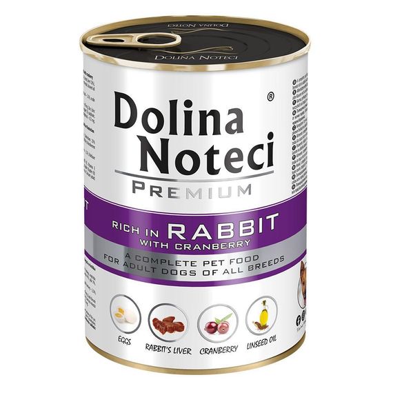 Dolina Noteci Premium 400г консерва для собак с кроликом и клюквой
