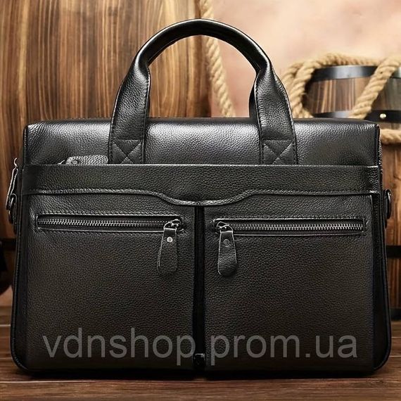 Мужская сумка для офиса 39x28×8, портфель папка для ноутбука и бумаг SK N76955 черный | Зображення 9