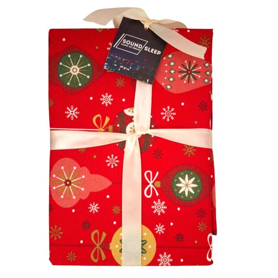 Скатерть SoundSleep Christmas Balls новогодняя водостойкая 110х140 см красная (2800004658577) | Зображення 3