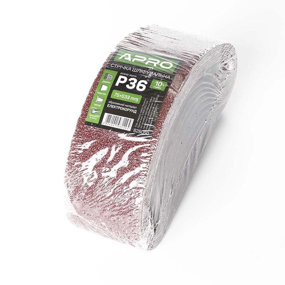 Стрічка шліфувальна нескінченна APRO P36 75×533 мм (10 шт.) 8280501