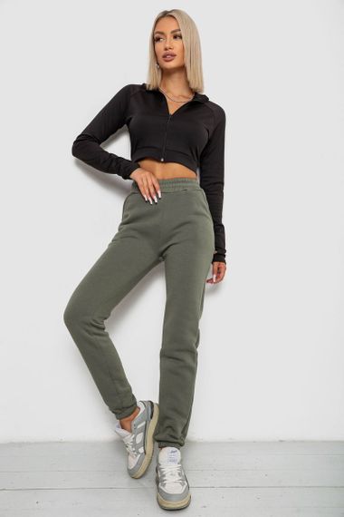 Спортивные штаны женские на флисе, цвет хаки, 238R58641-3 | Зображення 1