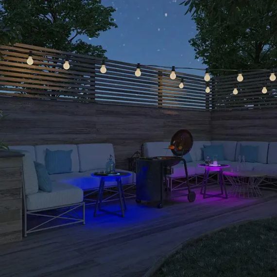 Круглый стеклянный музыкальный журнальный столик с подсветкой, подзарядка, Bluetooth | Зображення 2