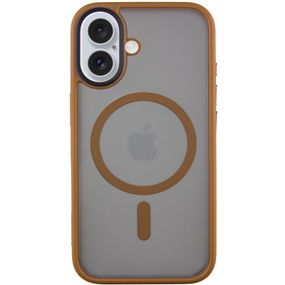 TPU+PC чехол Metal Buttons with MagSafe для Apple iPhone 16 (6.1") Золотой