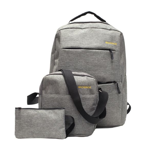 Рюкзак городской Backpack Комплект 3 в 1 вместительный рюкзак для ноутбука с сумкой и кошельком
