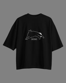 Oversize футболка з принтом zauebalo чорна