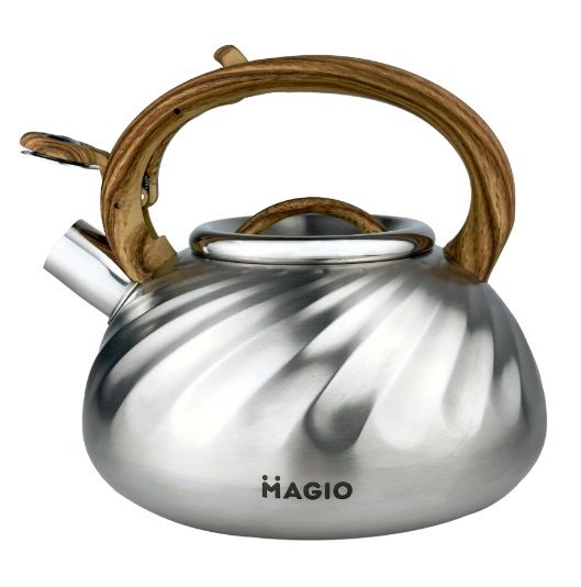 Чайник із свистком Magio MG-1194 3 л сріблястий | Зображення 3
