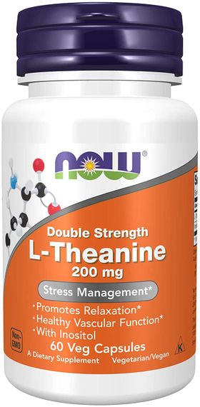L-теанін NOW L-Theanine 200 mg 60 veg caps