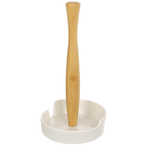 Тримач для паперових рушників фарфор/бамбук 26см