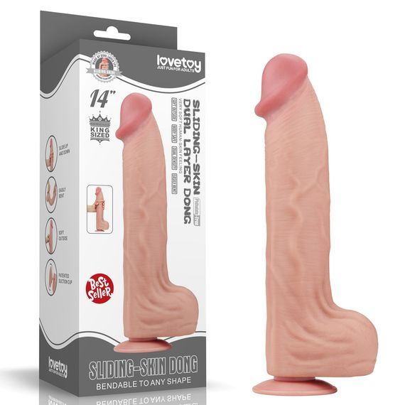 Фалоімітатор 14'' King Sized Sliding Skin Dual Layer Dong sexstyle | Зображення 1
