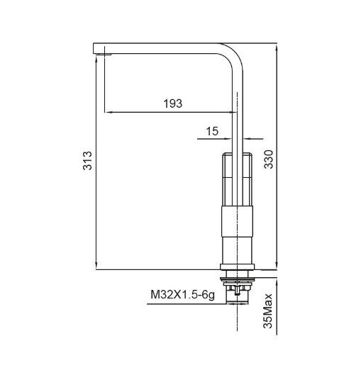 Змішувач для кухні Koer KB-70010-01 (KR3488) | Зображення 1