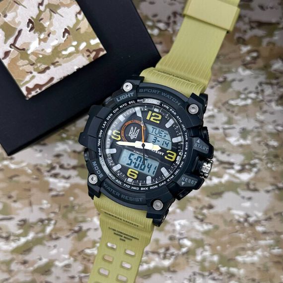 Годинник наручний Patriot 012BKKHUASI Тризуб срібло Чорні з хакі. + Коробка | Зображення 1