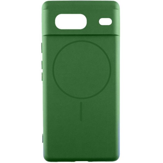 Чехол Silicone Cover Lakshmi Full Camera (AA) with Magnetic Fit для Google Pixel 7 Зеленый / Dark green
