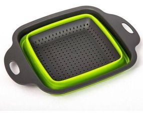 Дуршлаг силіконовий складаний 2в1 Collapsible Filter Baskets квадратний