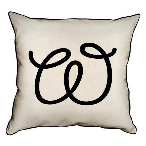 Подушка с мешковины Letter W 45x45 см (45PHB_ABC045_WH)
