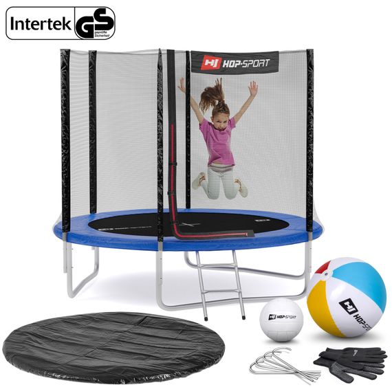 Батут Hop-Sport 8ft (244см) синій з зовнішньою сіткою | Зображення 1