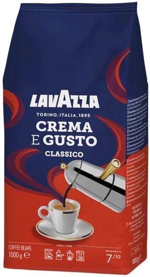Кава в зернах Lavazza Crema e Gusto Classico, 1 кг (30% арабіка / рабіст 70%)