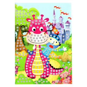 Дитяча мозаїка за номерами "Дракон" 13-127-2 різнокольорові камінчики