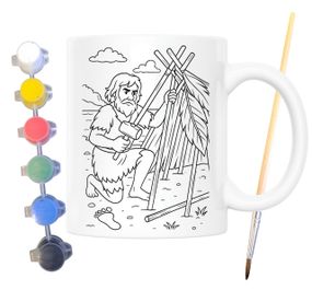 Набір для творчості кружка розмальовка Робінзон Крузо (за мотивами книги Данієля Дефо) 330 мл біла (КР0198)