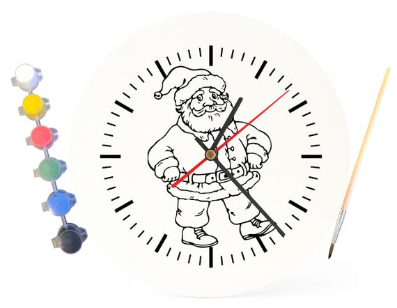 Дитячий набір для творчості годинник розмальовка Санта-Клаус 30 см (Г0065) | Зображення 3