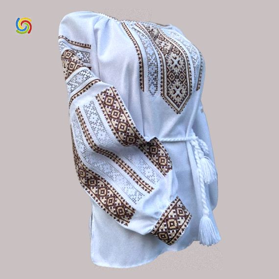 Рубашка Украинская вышиванка 291305 цвет белый размер M/L