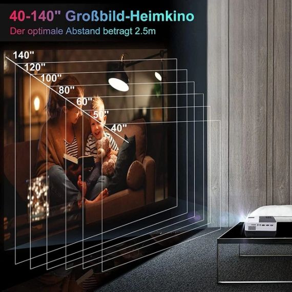 Мультимедійний домашній проєктор Gobran H3 Full HD LED 7000 Лм | Зображення 3