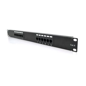Патч-панель PiPo 12 портов UTP кат 6Е 19 "1U не экранированная черная Q25