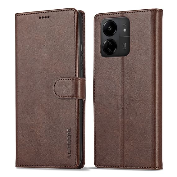 Чохол книжка iMeeke для Xiaomi Redmi 13C колір Темно-коричневий | Зображення 1