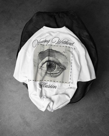 Футболка мужская с принтом повседневная S Белая