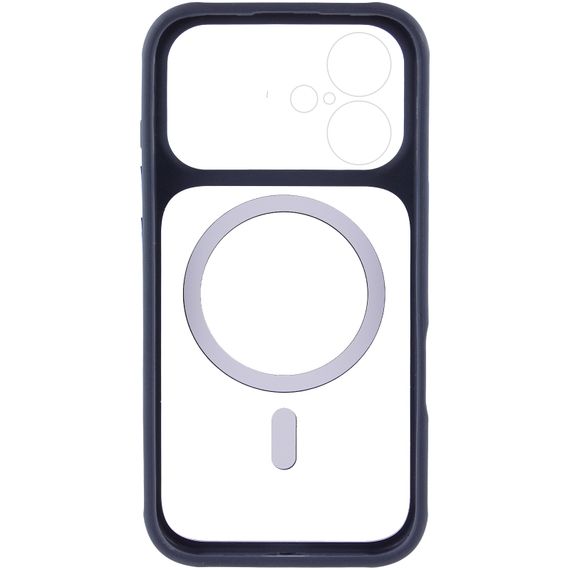 Чохол TPU+PC GETMAN Moon Clear with Magnetic Fit для Apple iPhone 16 (6.1") Blue | Зображення 2