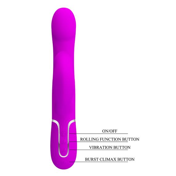 Вібромасажер із поступальним рухом серії Pretty Love - Falin Twinkled Tenderness Purple 7 vibration functions 4 rolling Sex Aura | Зображення 9