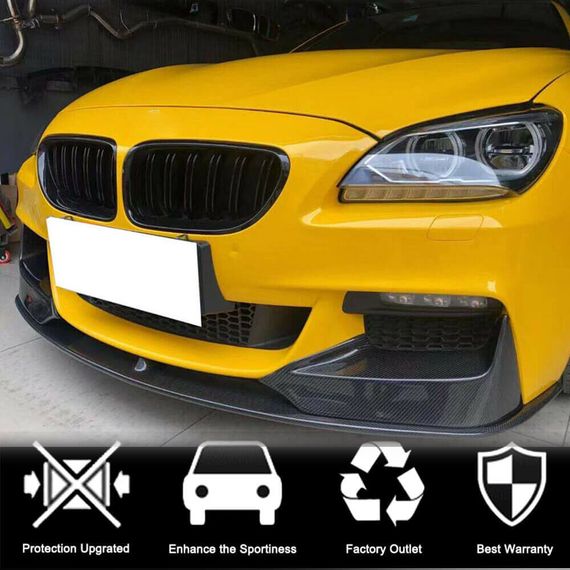 Накладки на передній бампер Flap V2 (для M-Sport, Карбон) для BMW 6 F12/F13/F06 2011-2018 рр | Зображення 1