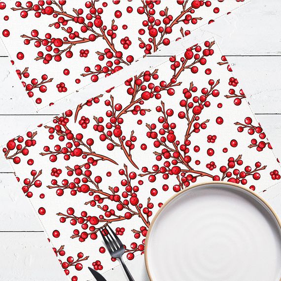 Серветка під тарілку Merry Christmas and Bon appetit! 2 шт 40х27 см (SRVS_O_23NG049)