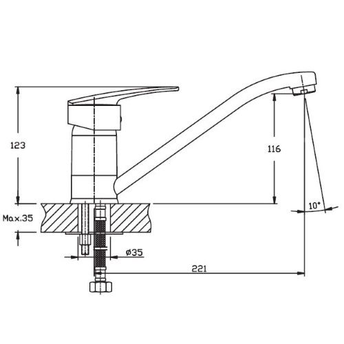 Змішувач для кухні Haiba AGAT 004 HB0004 | Зображення 1