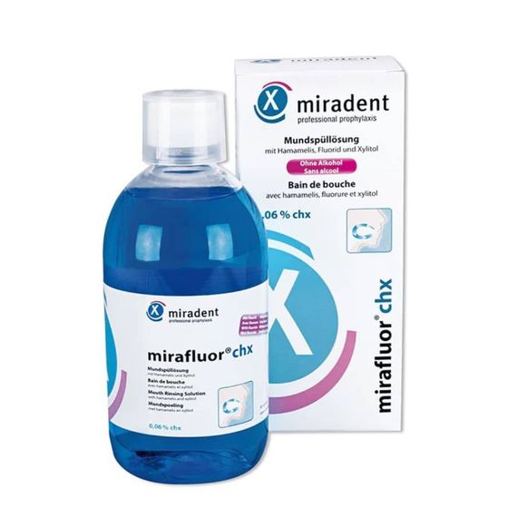 Ополіскувач для ротової порожнини Miradent Mirafluor з CHX 0,06% (500мл)