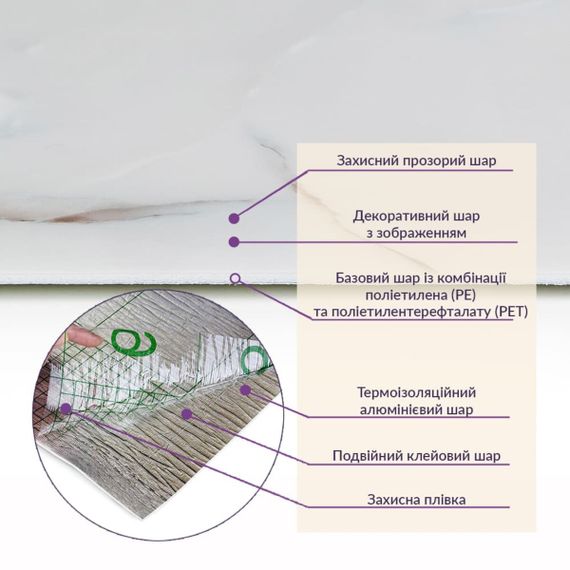 Самоклеюча стінова PET плитка у рулоні 600*3000*2mm SW-00001697 | Зображення 1